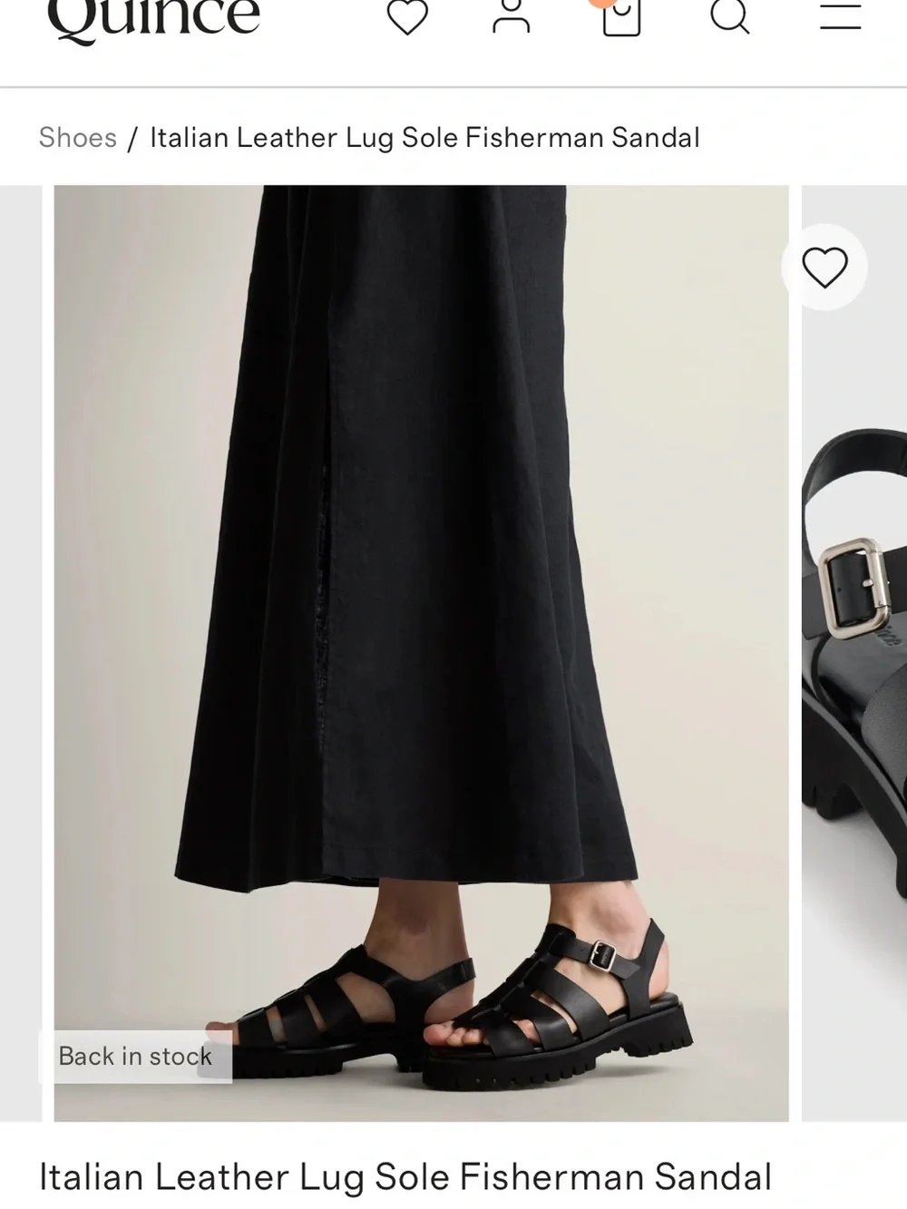 Quince Black Chunky Fisherman Sandals